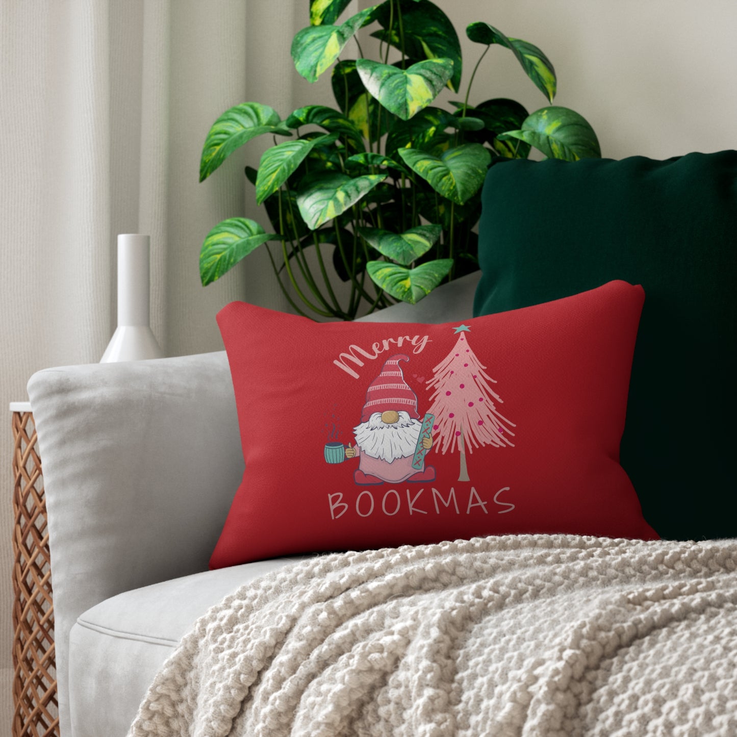 Merry Bookmas Lumbar Pillow