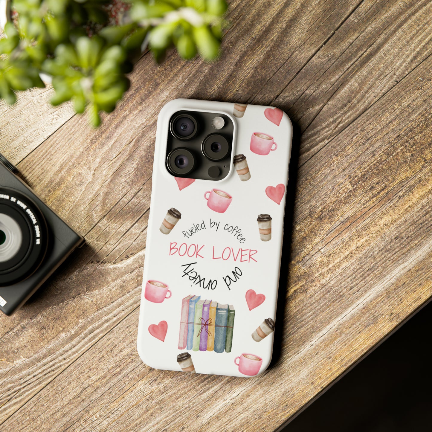 Book Lover: Fueled by Coffee & Anxiety iPhone Case