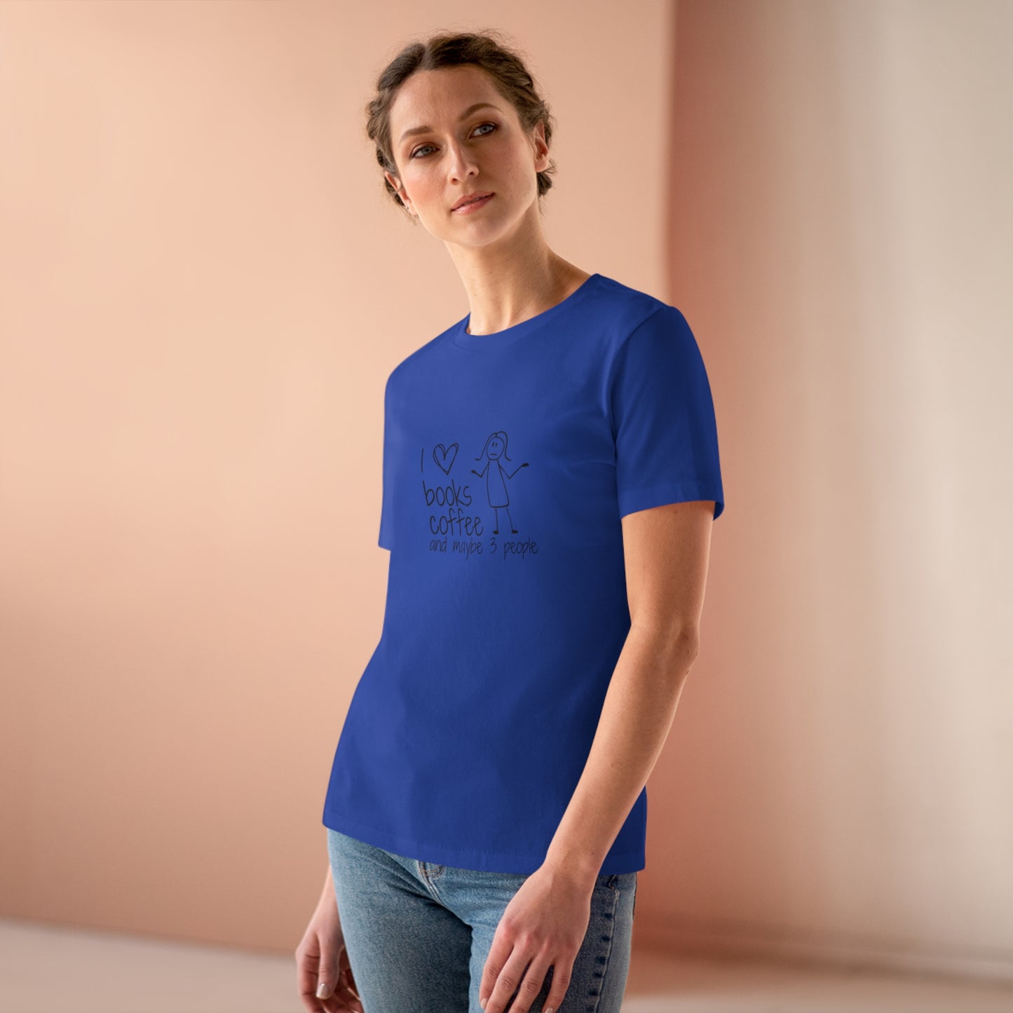 I Like Books, Coffee, & Maybe 3 People Premium Tee