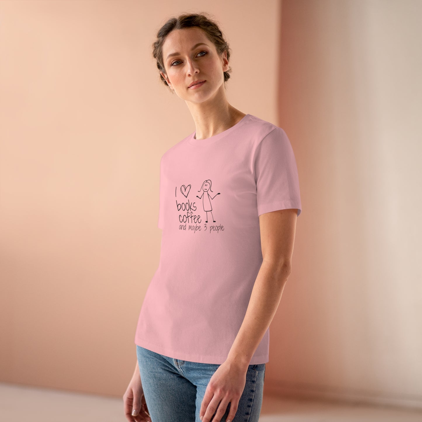 I Like Books, Coffee, & Maybe 3 People Premium Tee
