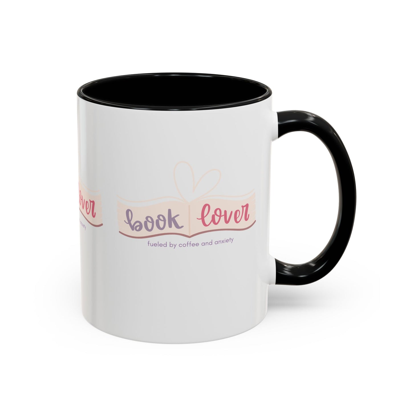 Book Lover: Fueled by Coffee & Anxiety Accent Coffee Mug (11, 15oz)