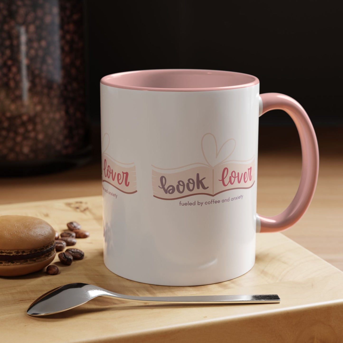 Book Lover: Fueled by Coffee & Anxiety Accent Coffee Mug (11, 15oz)