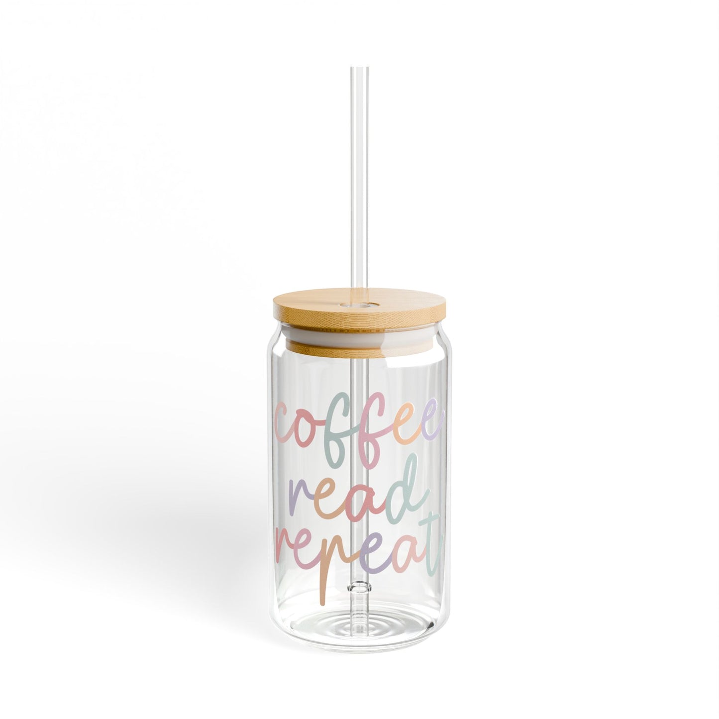 "Coffee Read Repeat" Glass Can, 16oz