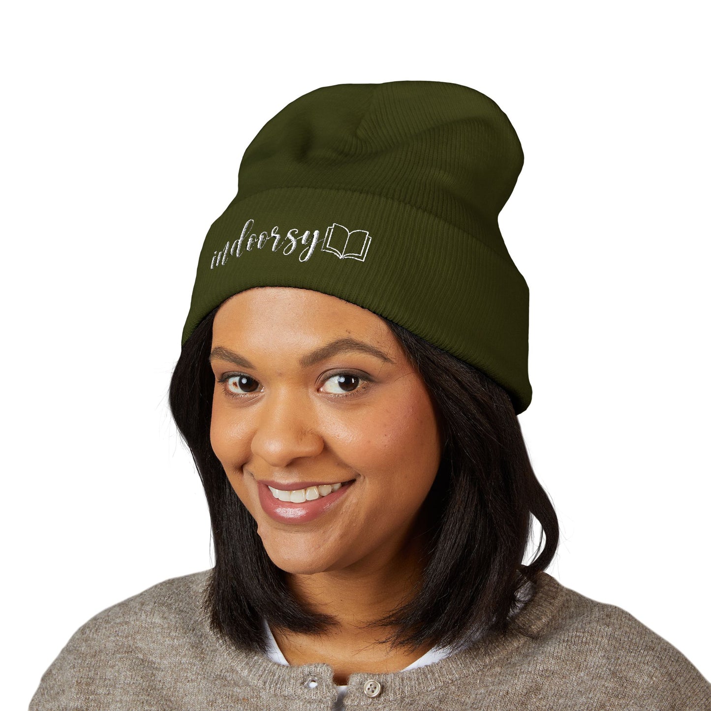 Indoorsy Embroidered Cuffed Beanie