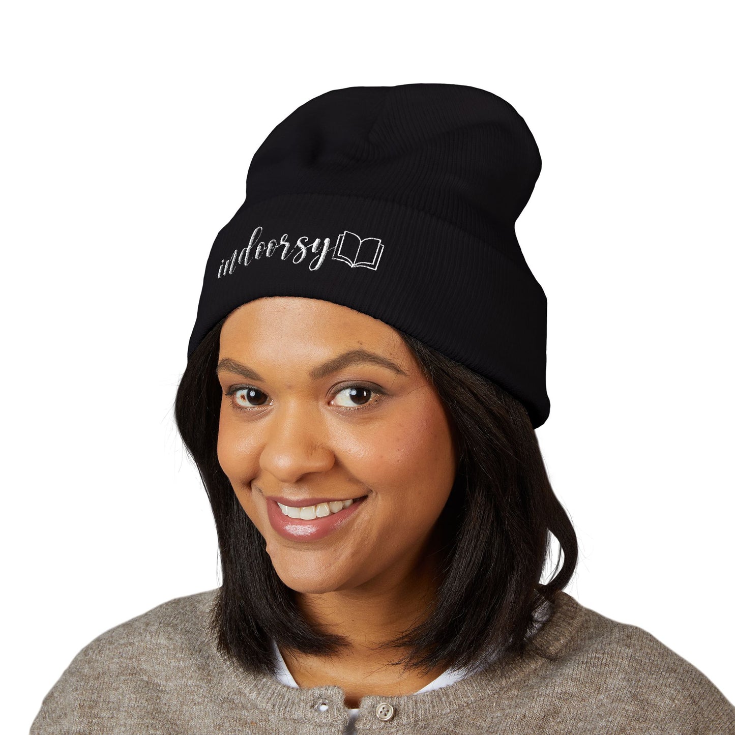 Indoorsy Embroidered Cuffed Beanie