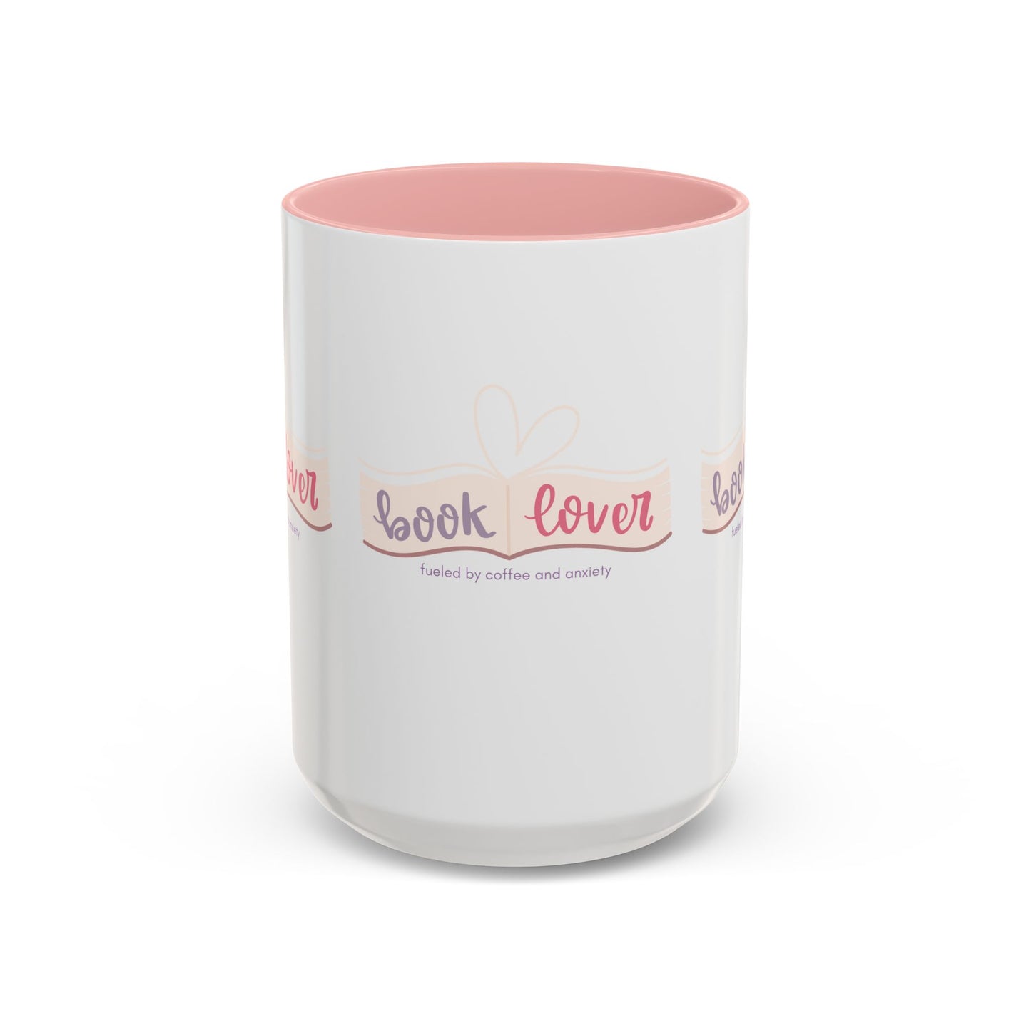 Book Lover: Fueled by Coffee & Anxiety Accent Coffee Mug (11, 15oz)