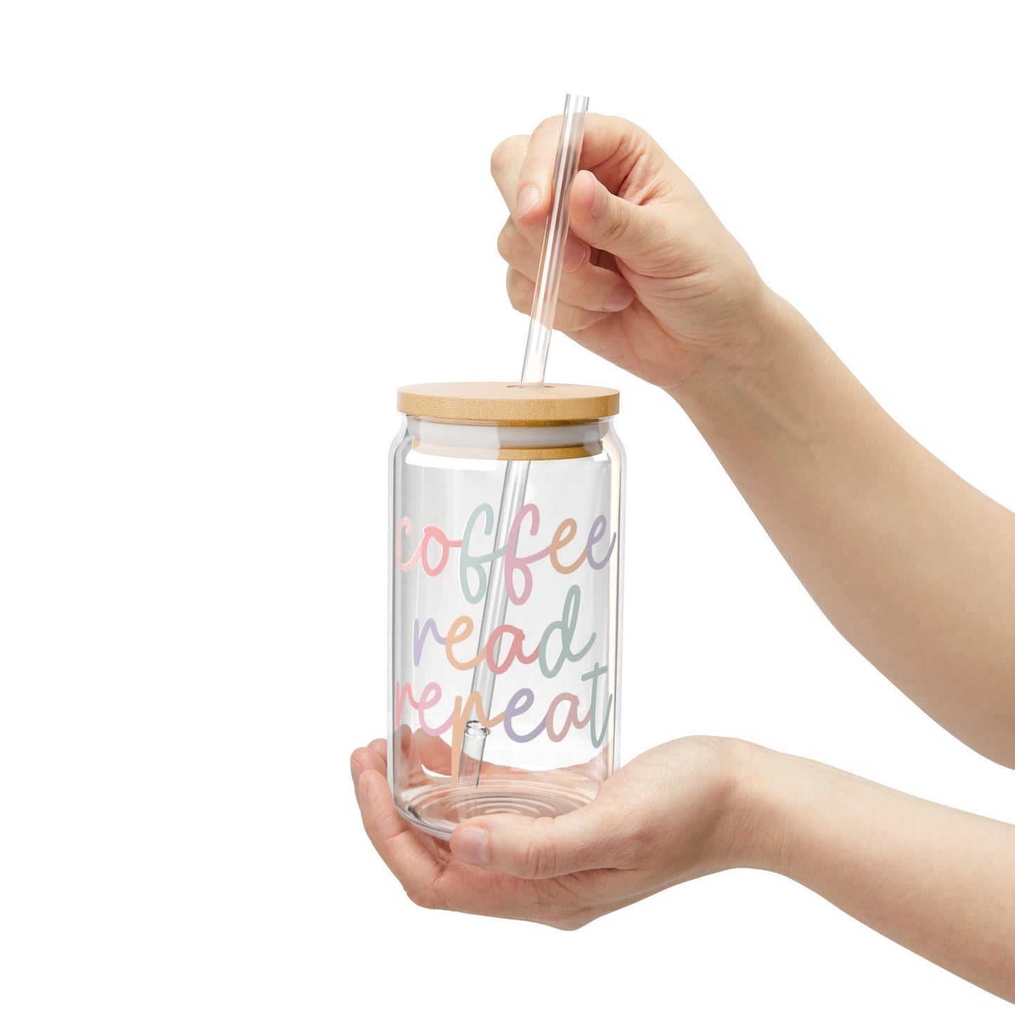 "Coffee Read Repeat" Glass Can, 16oz