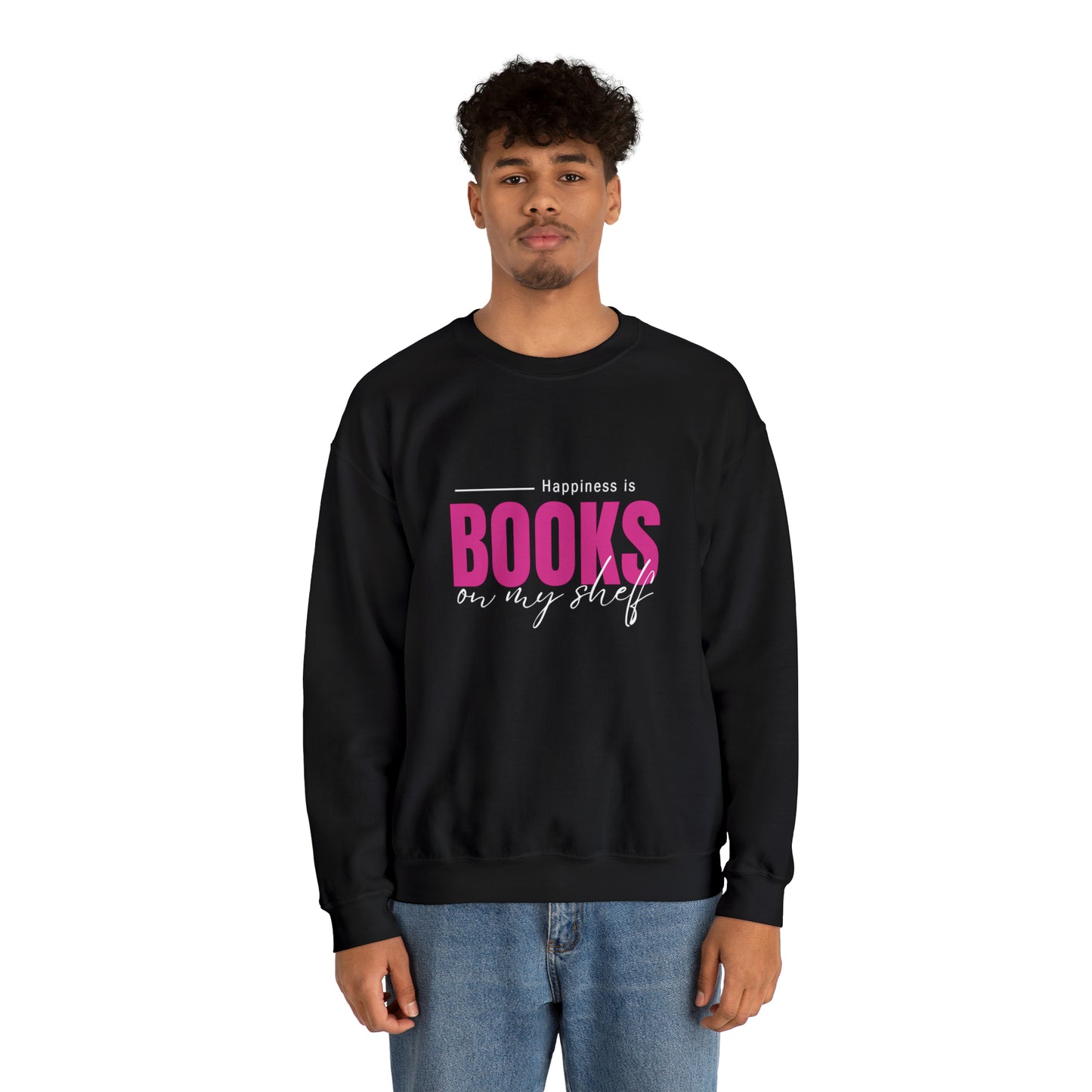 Happiness is Books On My Shelf - Unisex Heavy Blend™ Crewneck Sweatshirt