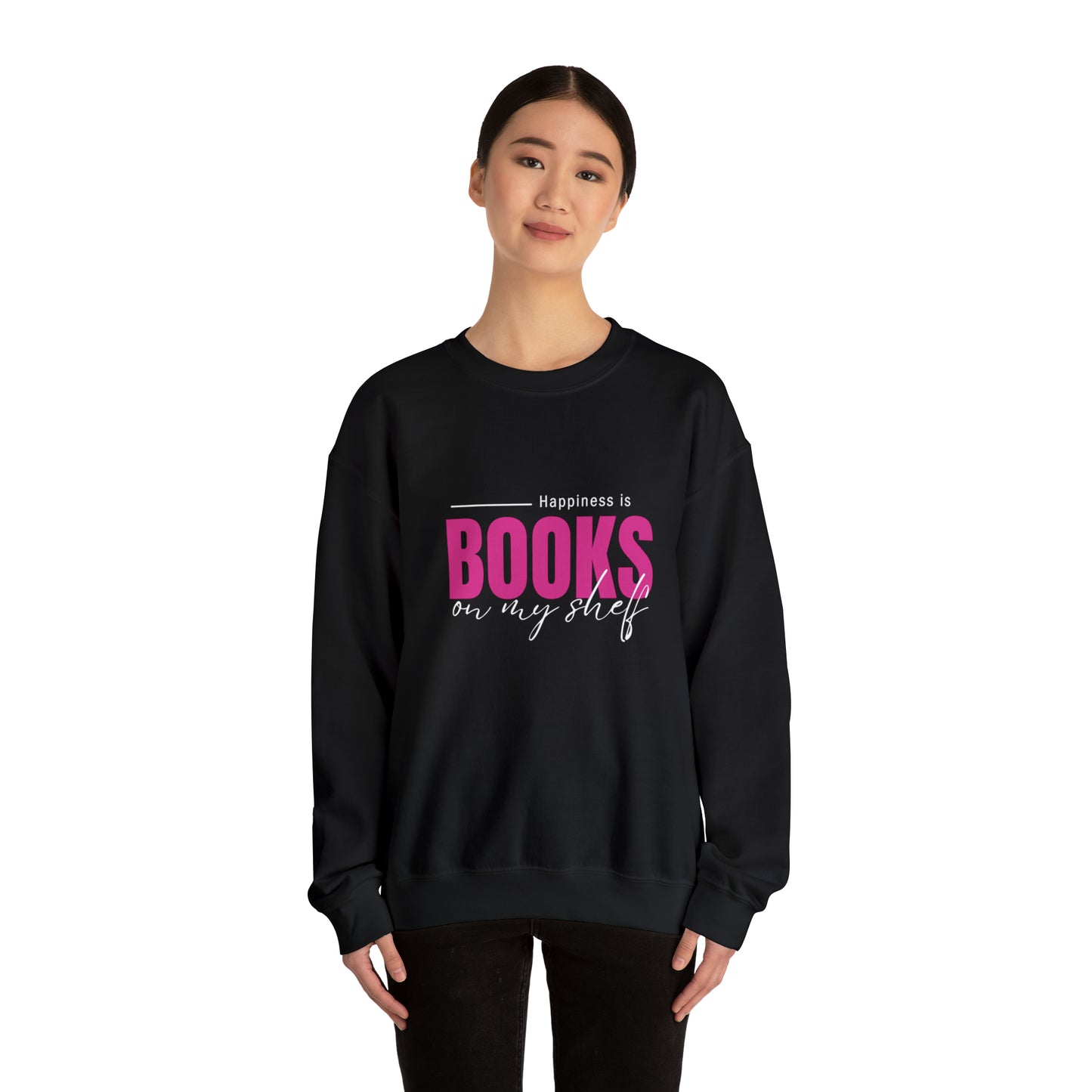 Happiness is Books On My Shelf - Unisex Heavy Blend™ Crewneck Sweatshirt
