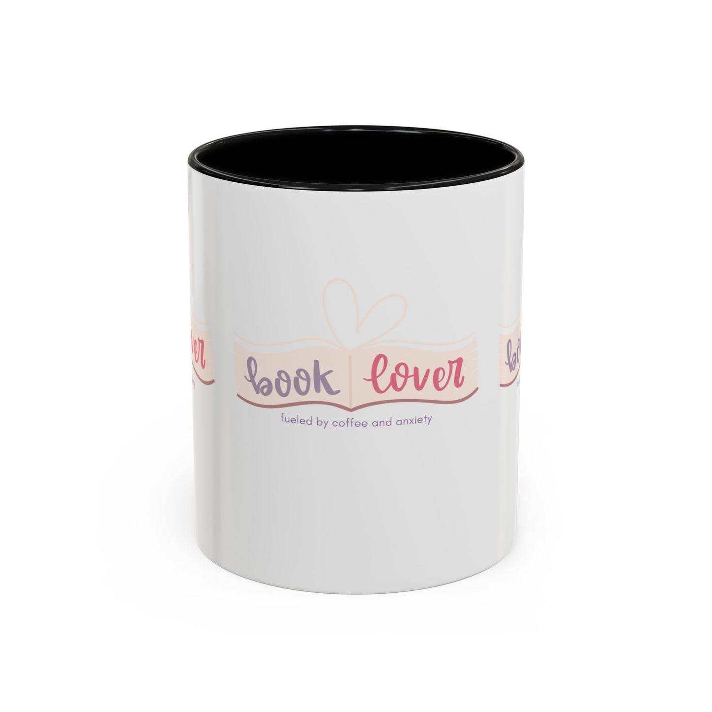 Book Lover: Fueled by Coffee & Anxiety Accent Coffee Mug (11, 15oz)